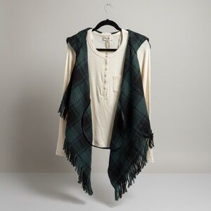 Chic Black and Green  Plaid Women's Vest